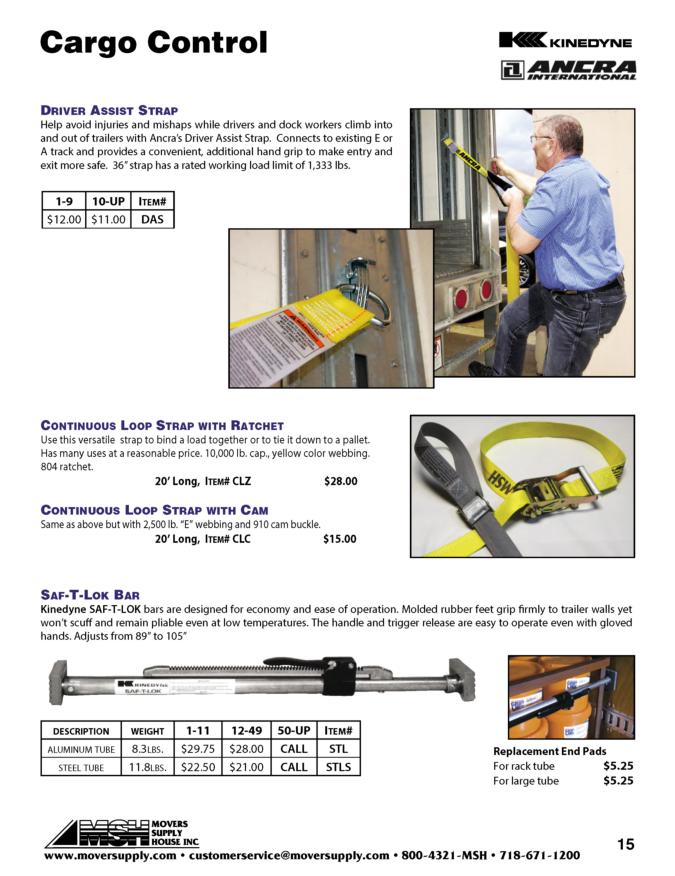 cargo straps load bars cargo control